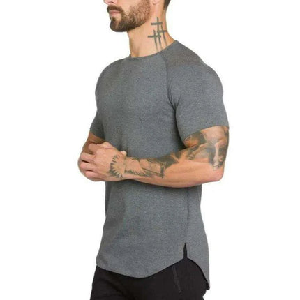 Casual Cotton Short Sleeve Gym Tee for Men - Summer Hip Hop Style Bodybuilding Shirt - Très Elite