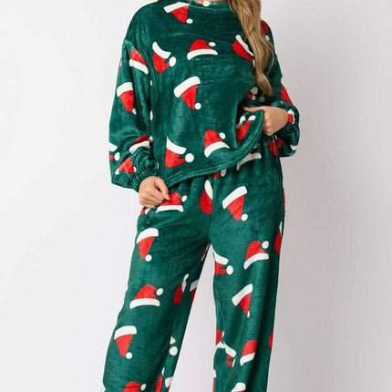 Casual Flannel Pajama Sets For Women 2 Piece Cute Long Sleeve Matching Lounge Shirts Sets Santa Claus Pajamas Homewear - Très Elite