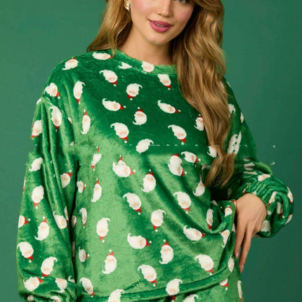 Casual Flannel Pajama Sets For Women 2 Piece Cute Long Sleeve Matching Lounge Shirts Sets Santa Claus Pajamas Homewear - Très Elite