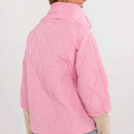 Casual Quilted Jacket Three Quarter Sleeves Polyester Women - Très Elite