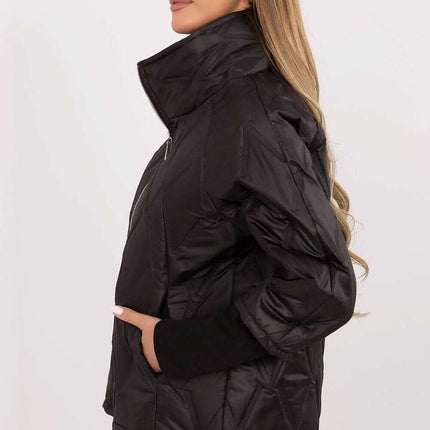 Casual Quilted Jacket Three Quarter Sleeves Polyester Women - Très Elite