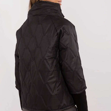 Casual Quilted Jacket Three Quarter Sleeves Polyester Women - Très Elite