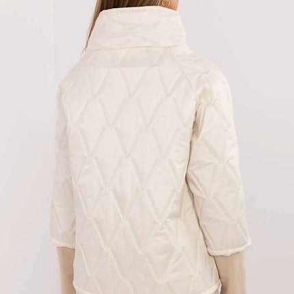 Casual Quilted Jacket Three Quarter Sleeves Polyester Women - Très Elite
