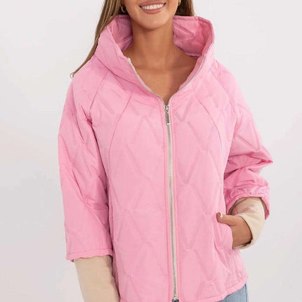 Casual Quilted Jacket Three Quarter Sleeves Polyester Women - Très Elite