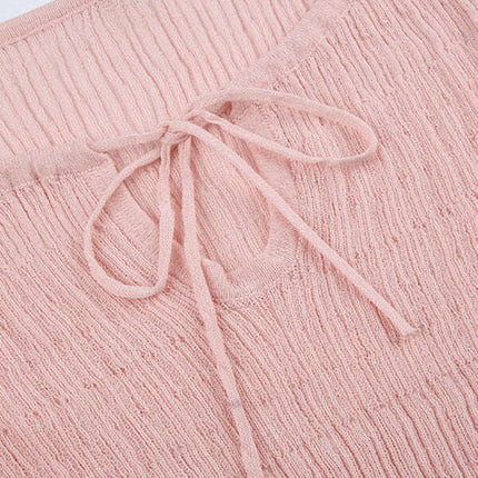 Casual Ribbed Knit Top with Ruffled Hem - Très Elite