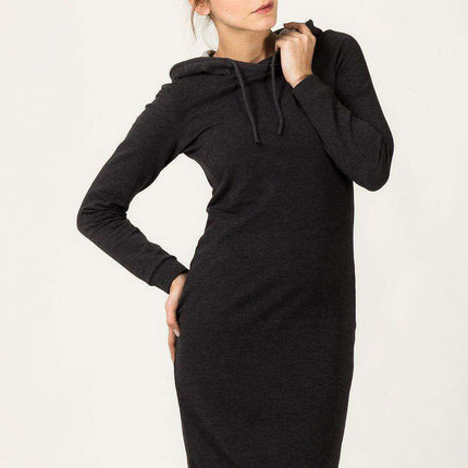 Casual Sporty Hooded Knit Dress - Ideal for Everyday Wear - Très Elite