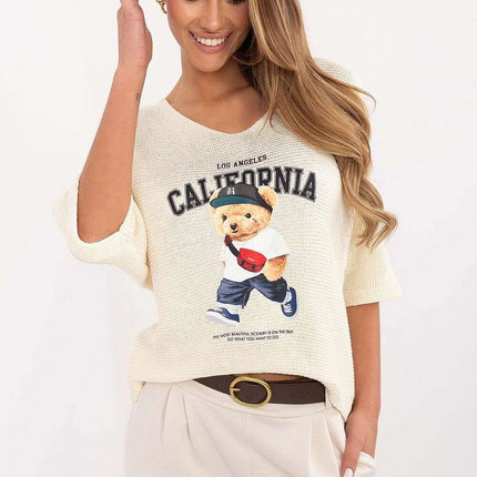 Casual Women Jumper Model 206727 Cotton Blend Pullover - Très Elite