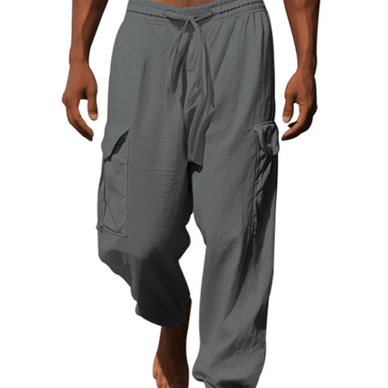 Casual cuffed multi-pocket drawstring trousers - Très Elite
