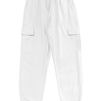 Casual cuffed multi-pocket drawstring trousers - Très Elite