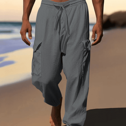 Casual cuffed multi-pocket drawstring trousers - Très Elite