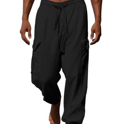 Casual cuffed multi-pocket drawstring trousers - Très Elite