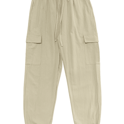 Casual cuffed multi-pocket drawstring trousers - Très Elite