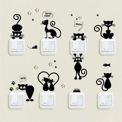 Cat Lover's Dream: Charming Peel and Stick Wall Decals for Playful Spaces..