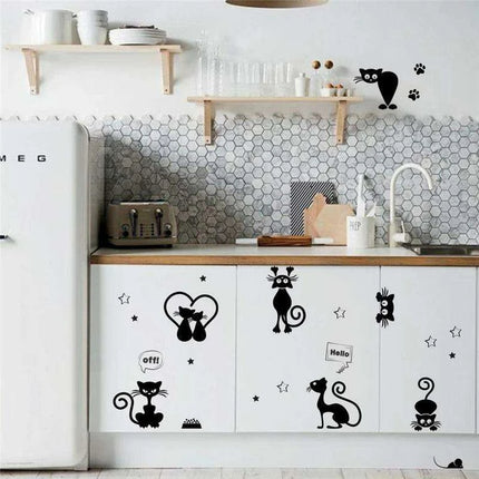 Cat Lover's Dream: Charming Peel and Stick Wall Decals for Playful Spaces..