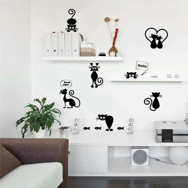 Cat Lover's Dream: Charming Peel and Stick Wall Decals for Playful Spaces