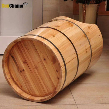 Cedar Spa Foot Bath Tub with Relaxing Steam Therapy for Home Wellness