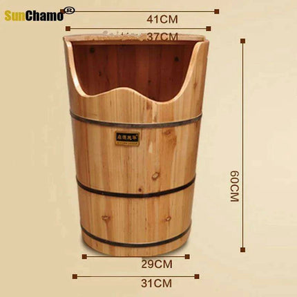 Cedar Spa Foot Bath Tub with Relaxing Steam Therapy for Home Wellness