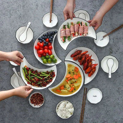 Celestial Blossom Ceramic Plate Collection - Artistic Dining & Snacking Essentials - Très Elite