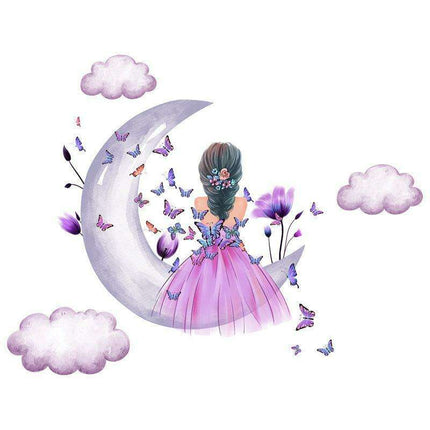 Celestial Butterfly Maiden PVC Wall Art Stickers for Dreamy Room Transformation
