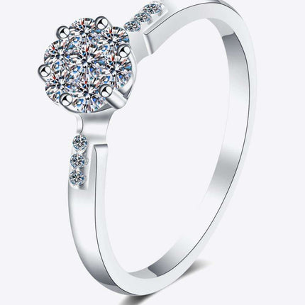 Celestial Elegance Moissanite Sterling Silver Ring - Très Elite