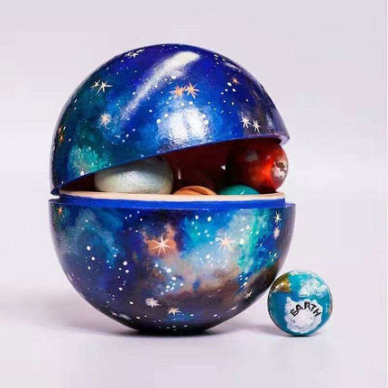 Celestial Harmony Artisan Wooden Solar System Model - Très Elite