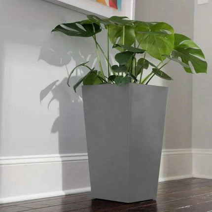 Cement Gray 20-Inch Tapered Resin Planter from the Finley Collection..