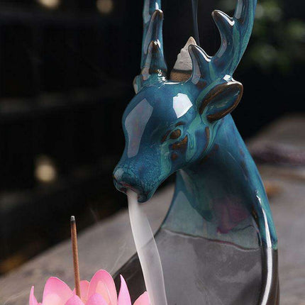 Ceramic Deer Backflow Incense Burner - Nordic Serenity Home Accent