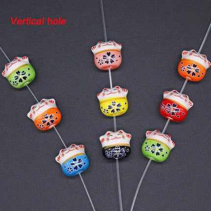 Charming 10pc Ceramic Lucky Cat Bead Set - Très Elite