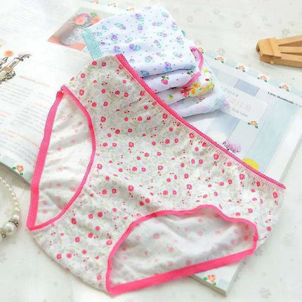 Charming 12-Pack Girls' Cotton Briefs, Soft Triangle Underwear for Ages 2-12 - Très Elite