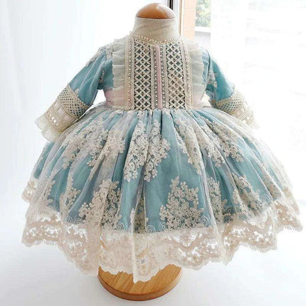 Charming 3-Piece Autumn Spanish Lolita Princess Lace Dress Set for Girls 12M-6T - Très Elite