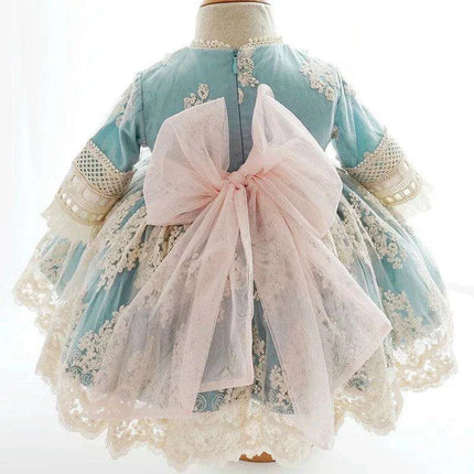Charming 3-Piece Autumn Spanish Lolita Princess Lace Dress Set for Girls 12M-6T - Très Elite