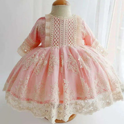 Charming 3-Piece Autumn Spanish Lolita Princess Lace Dress Set for Girls 12M-6T - Très Elite