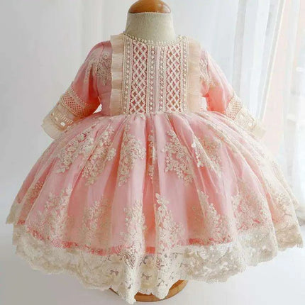 Charming 3-Piece Autumn Spanish Lolita Princess Lace Dress Set for Girls 12M-6T - Très Elite