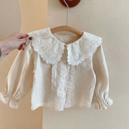 Charming 3-Piece Girls' Outfit Set: Knitted Vest, Lace Collar Blouse, and Pleated Skirt for Infants - Très Elite