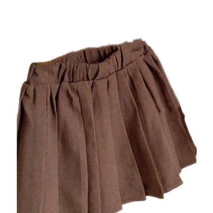 Charming 3-Piece Girls' Outfit Set: Knitted Vest, Lace Collar Blouse, and Pleated Skirt for Infants - Très Elite