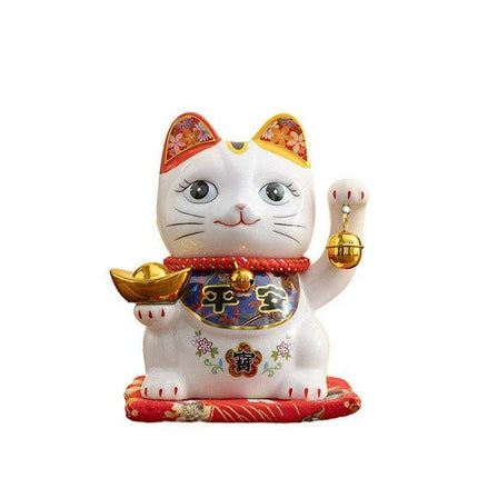 Charming 5-Inch Maneki Neko Ceramic Bank - A Playful Touch of Good Fortune for Your Home..