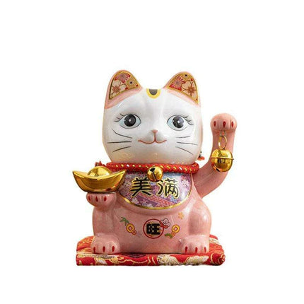 Charming 5-Inch Maneki Neko Ceramic Bank - A Playful Touch of Good Fortune for Your Home..
