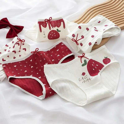 Charming 5-Pack Girls' Cotton Lace Underwear - Mid Rise Seamless Bunny Prints - Très Elite