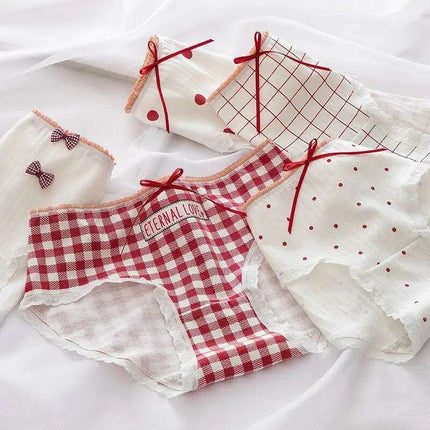 Charming 5-Pack Girls' Cotton Lace Underwear - Mid Rise Seamless Bunny Prints - Très Elite