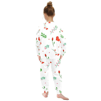 Charming All-Over Print Girls' Polyester Pajama Set (Sizes 2-7) - Très Elite