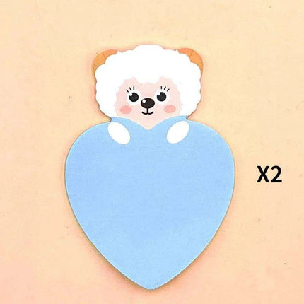 Charming Animal-Inspired Heart-Shaped Sticky Notes for Creative Minds - Très Elite