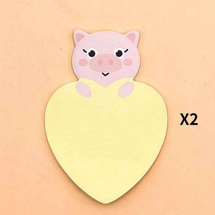 Charming Animal-Inspired Heart-Shaped Sticky Notes for Creative Minds - Très Elite