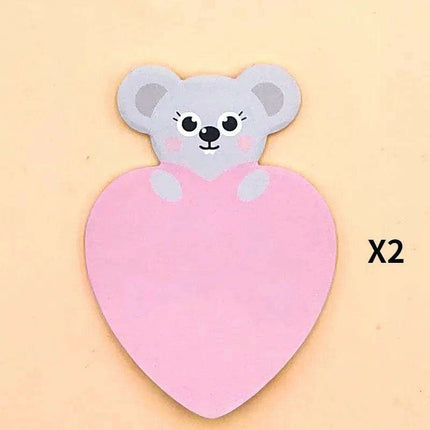 Charming Animal-Inspired Heart-Shaped Sticky Notes for Creative Minds - Très Elite