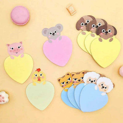 Charming Animal-Inspired Heart-Shaped Sticky Notes for Creative Minds - Très Elite