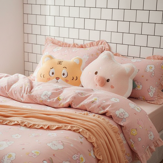 Adorable Animal Plush Cushion - Soft and Snuggly Comfort
