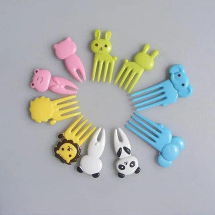 Charming Animal-Themed Mini Fork Set for Serving Fruits and Appetizers - Très Elite