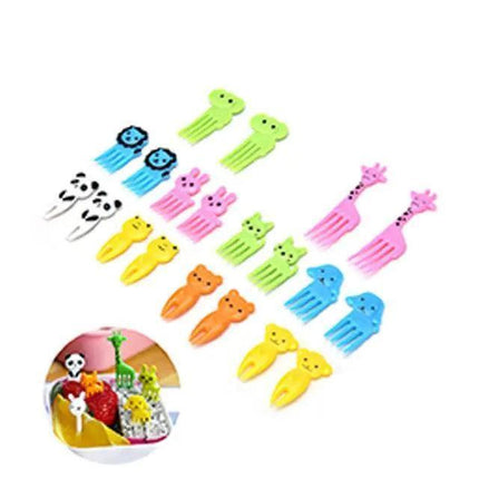 Charming Animal-Themed Mini Fork Set for Serving Fruits and Appetizers - Très Elite
