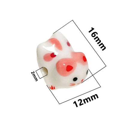 Charming Anime-Inspired Lucky Cat Ceramic Beads for Creative Jewelry Projects - 15x21mm Porcelain Essentials with Vertical Hole - Très Elite