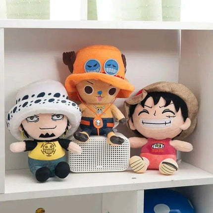 Charming Anime Plush Doll Set - Luffy, Chopper, Ace & Law - 25CM Collectible Figures for Kids and Loved Ones