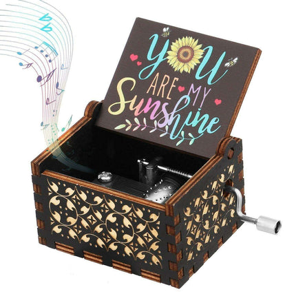 Charming Antique-Inspired Wooden Music Box - A Melody of Timeless Beauty - Très Elite